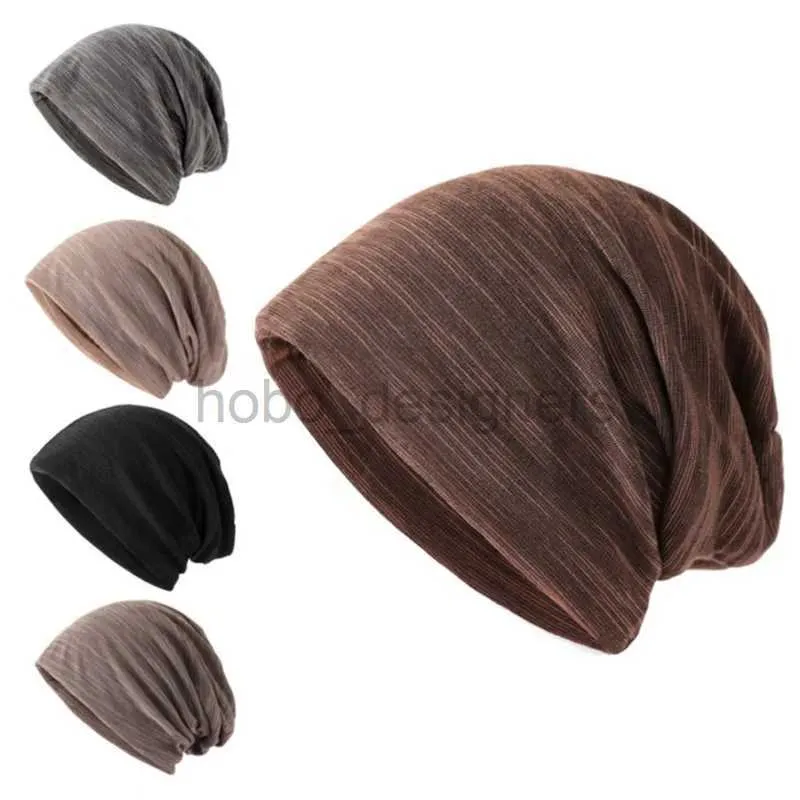 Beanie/Skull Caps Solid Color Unisex Men Women Skullies Dunne Bearies Hedging Cap Geknit Katoen Dubbele laag Stoffen Caps Casual Bonnet Hat D240429