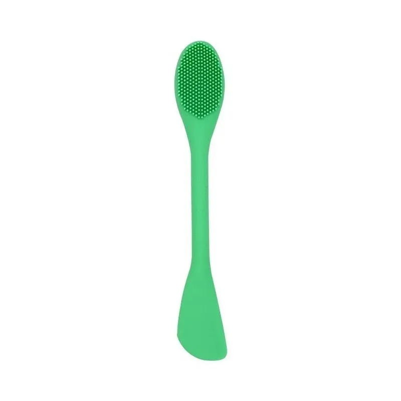 Máscara facial de silicone Brush de cabeça macia com raspador integrado filme de lama de uso duplo pincel Diy Ajustando a beleza da ferramenta de beleza