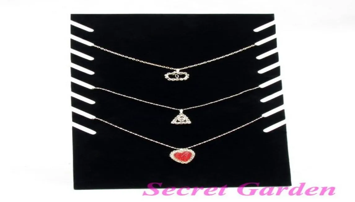 Collier en velours noir entier 4 Carte de support de support pour 8 PCS9059192