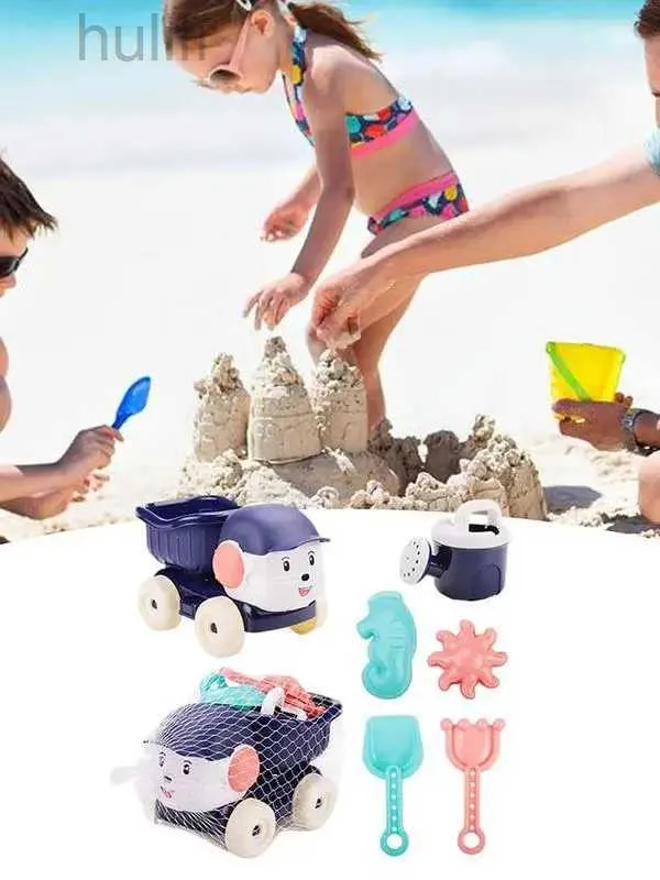 Sand Play Water Fun Baby Beach Game Toy Children Sandbox Toys Silicone Soft Sand Beach Set Kit Toys For Beach Play Sand Water Play Cart D240429