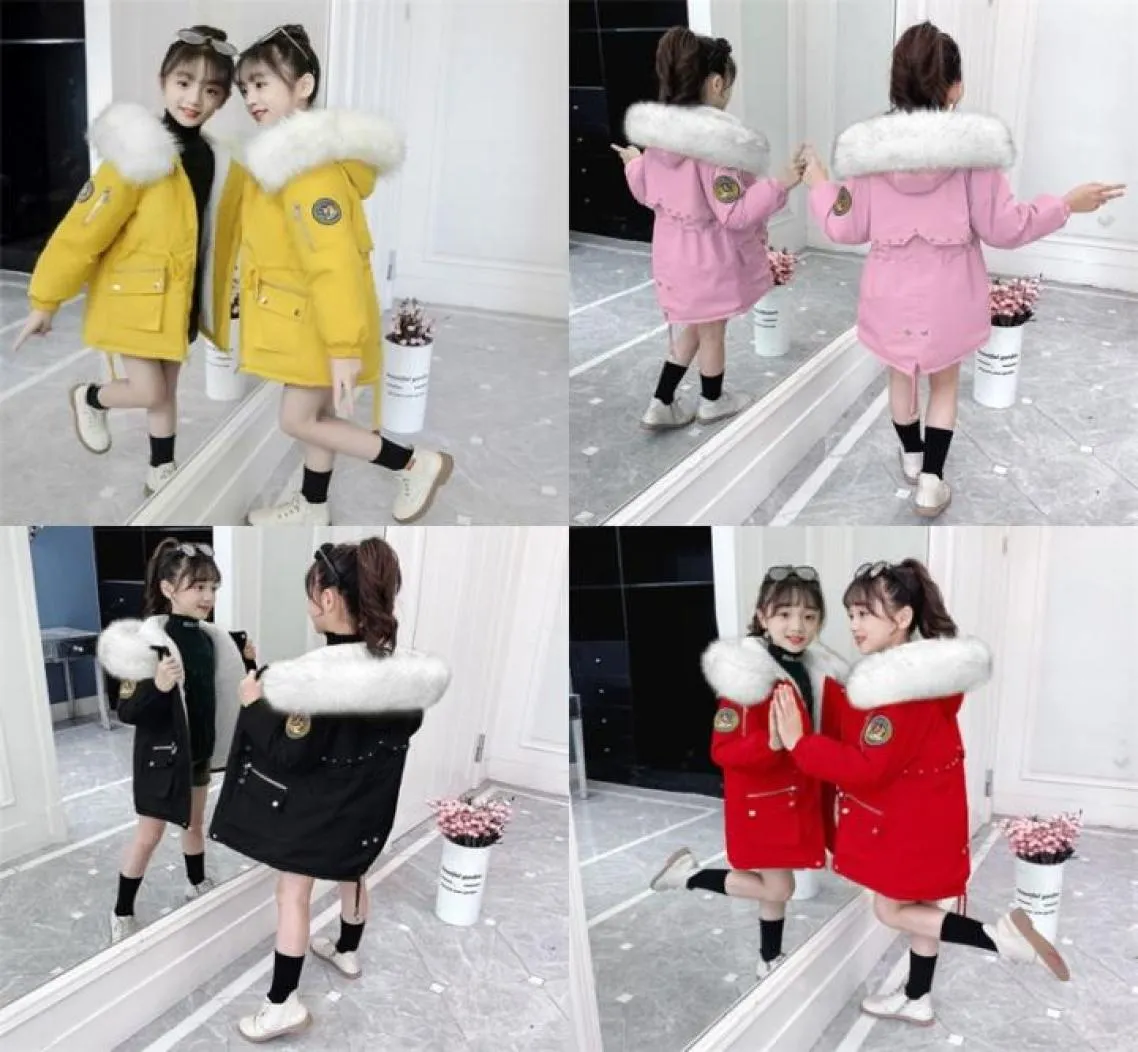 Fashion Kids Jacket for Girls Warm Fur Hooded Thick Coat Girls Child Long Outerwear Winter Autumn Girl Clothes 20220907 E34810704