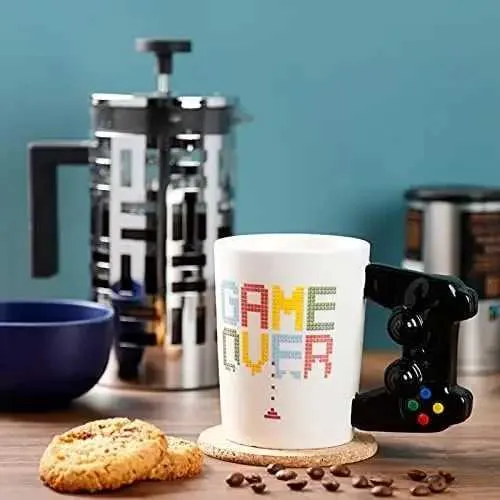 Mugs Game controller ceramic shaped handle tea and coffee cup fun home accessories tea and coffee hot drinks cute gift cup set J240428