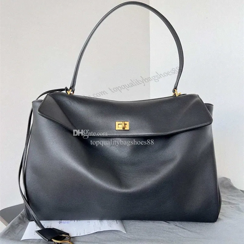 Sac fourre-tout de rodéo concepteur de luxe femme en cuir noir en cuir de grande capacité sac à main