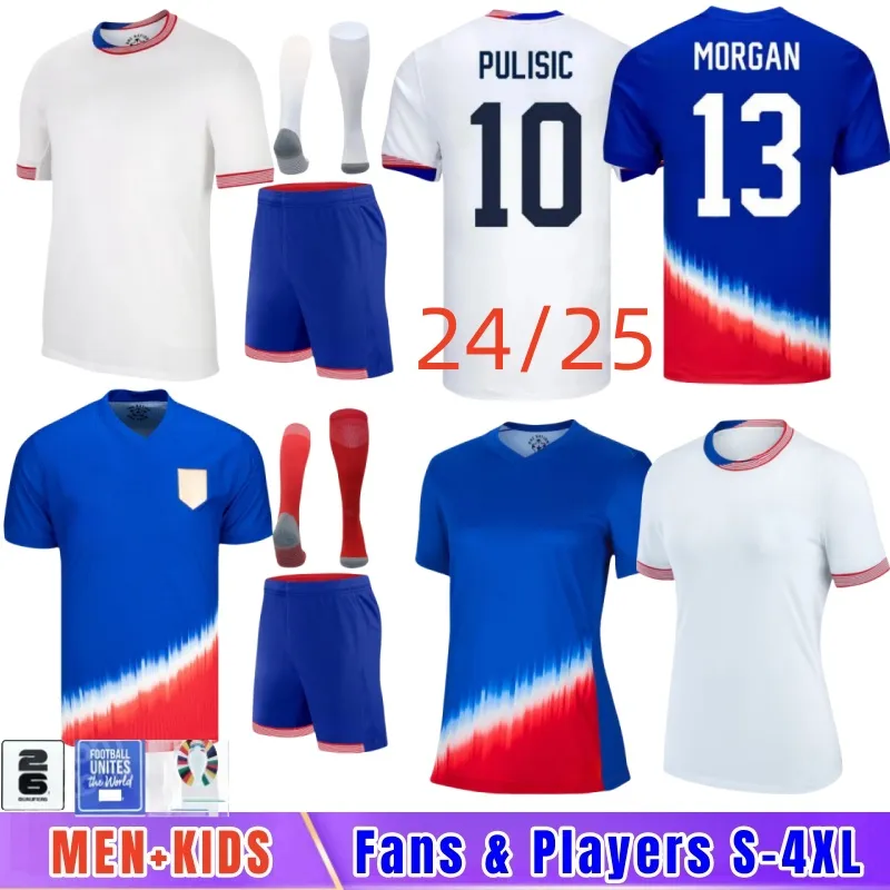 2024 USA Soccer Jerseys Copa America Woman Kids Kit 24 25 Player Version Football Shirts PULISIC SMITH MORGAN BALOGUN MUSAH McKENNIE ADAMS MEN