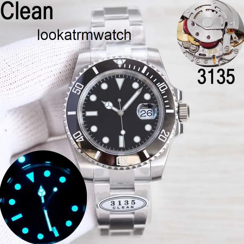 Automatic Watch RLX Types Clean Luxury Mens Watches 116610l Silver Case Black Ceramic Sub 3235 Mechanical Watch 904l Stainless Stee