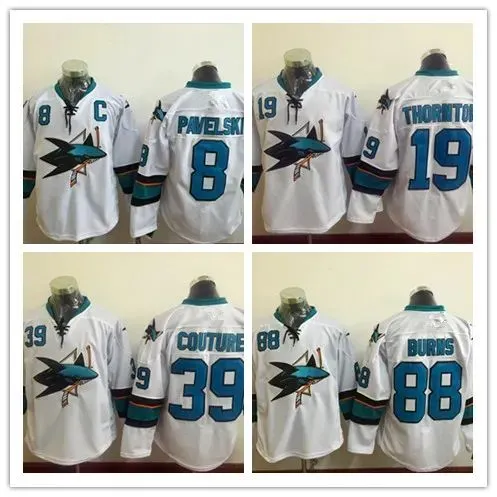 Mens San Jose Sharks jersey 8 Joe Pavelski 9 Evander Kane 19 Joe Thornton 39 Logan Couture 88 Brent Burns Hockey jerseys