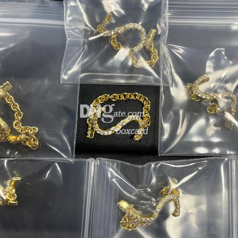 Brev diamantringar med kedja 3 storlekar gyllene strassringar silverpläterade ringar med låda engagemang bröllopspresent