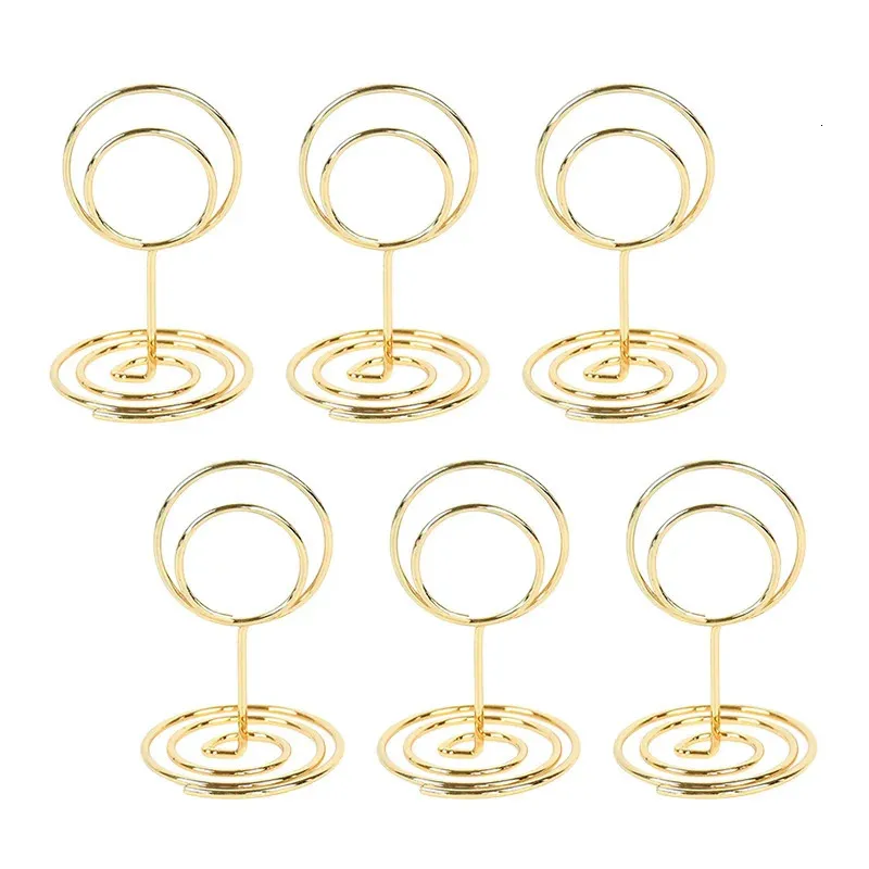 10pcs Metal Place Card Carte PO Clip Stands Nom de table de mariage Nom de nom Signal pour la fête d'anniversaire Décoration à la maison 240429