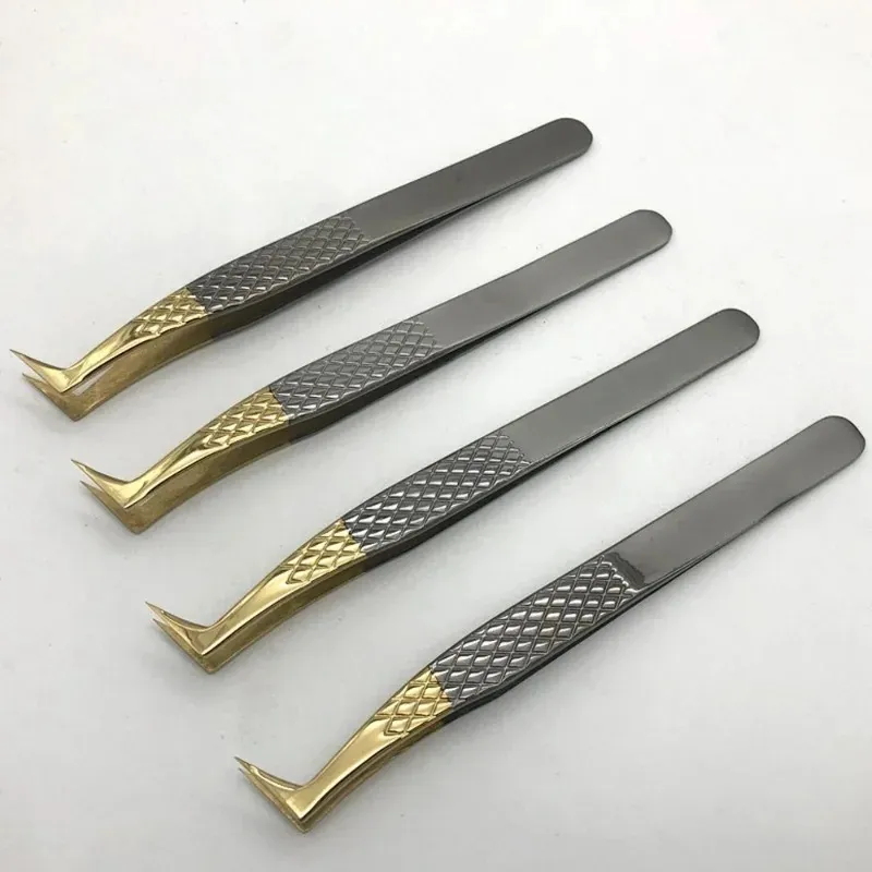 Ciglia in acciaio inossidabile pinzette professionali ciglia estensione decorazione oro decoro antatico pinzette ciglia estensione