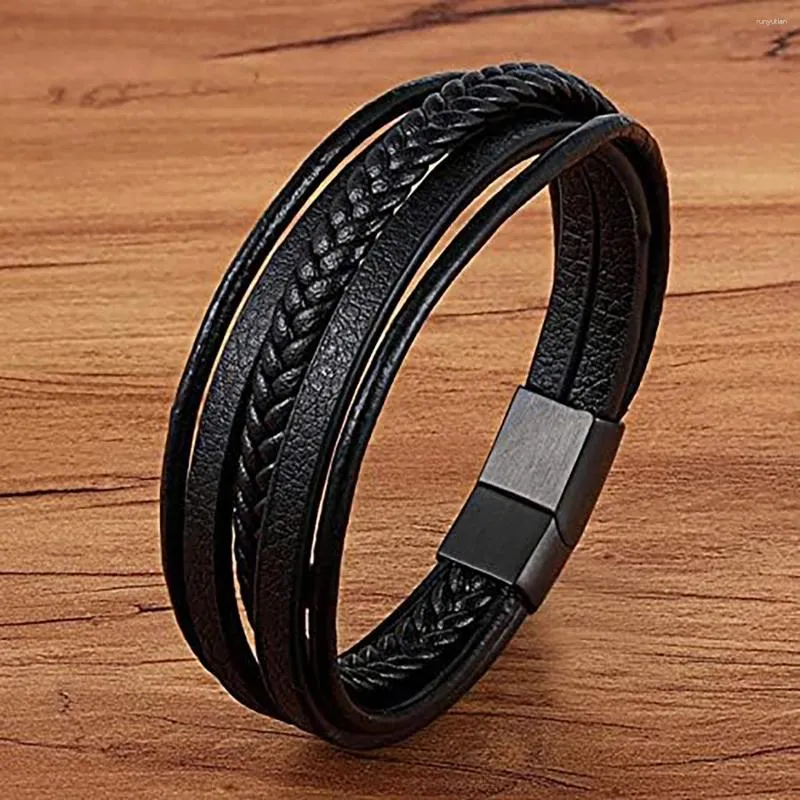 Bracelet bracelet noir 1pc noir à cinq couches