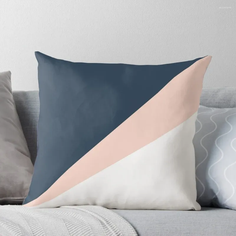 Pillow Elegant Blush Pink & Navy Blue Geometric Triangles Throw Christmas Supplies Decorative S For Luxury Sofa