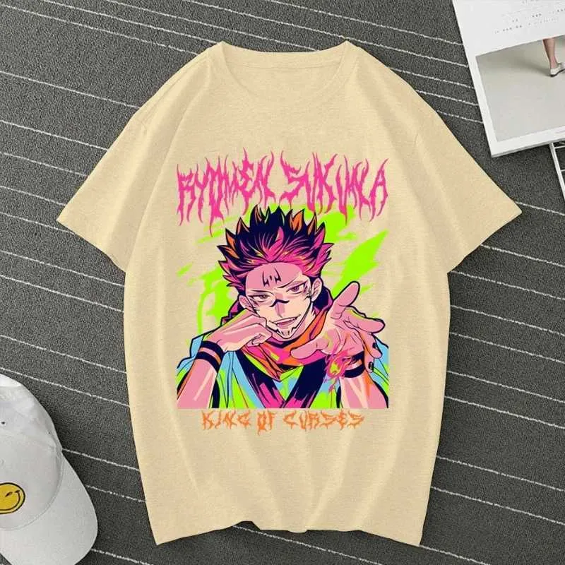 T-shirts mode y2k t-shirt hete anime jujutsu kaisen ryomen sukuna t-shirt dames losse casual dames korte mouwen ronde nek harajuku topl2404