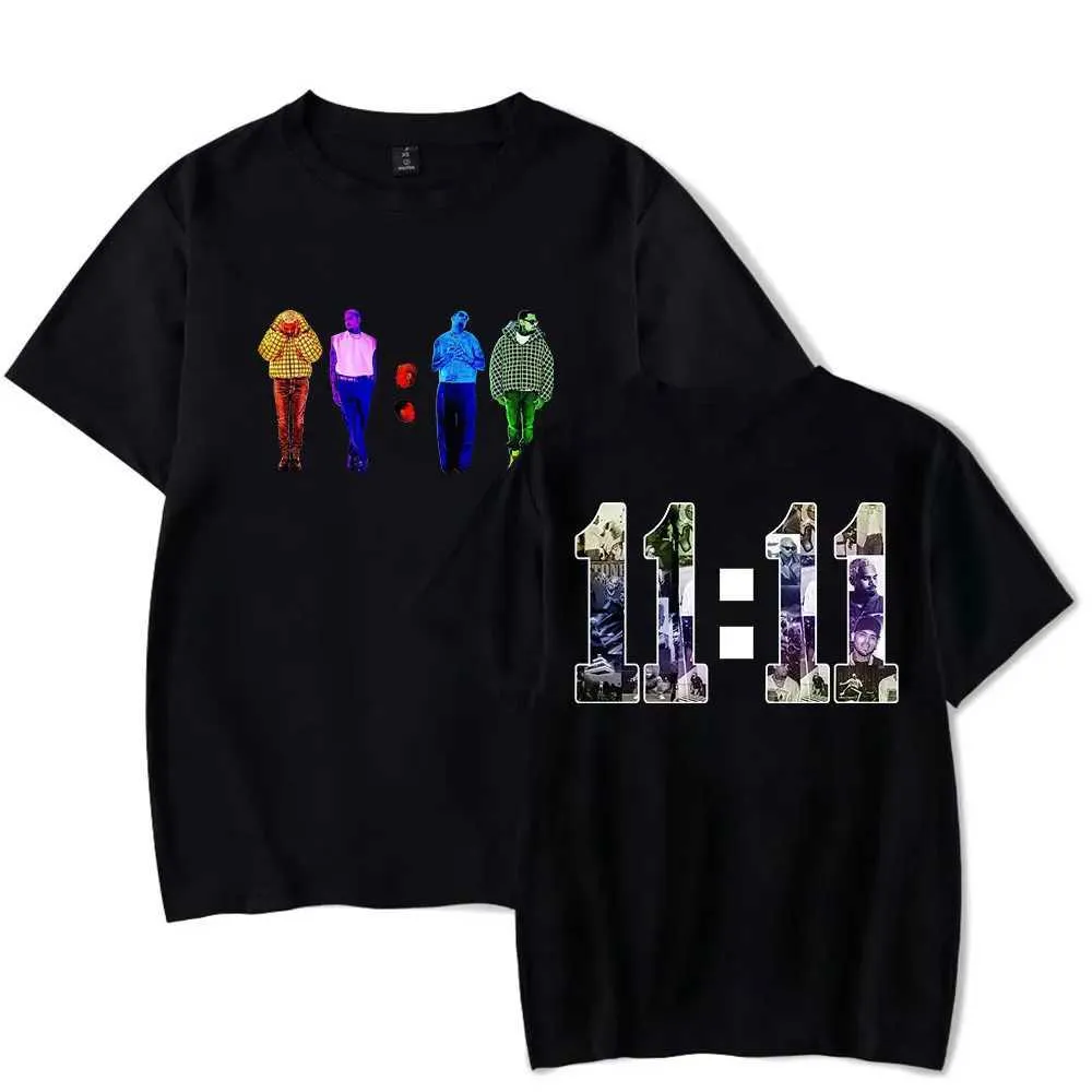 Camisetas masculinas Chris Brown Rapper T-shirts 11 11 Álbum Merch Men Men Fashion Casual Short Strtwear Top T240425