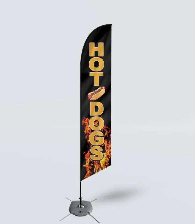 Dog Custom Advertising 110G gebreide polyester strand vlag Feather Swooper Banner Digital Printing4263639