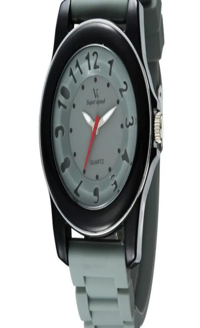 2019 Novo V6 Casual Quartz Men Watches Sport mais colorido Wristwatch DropShip Silicone Clock Horas Vestido de Vestido 3275025