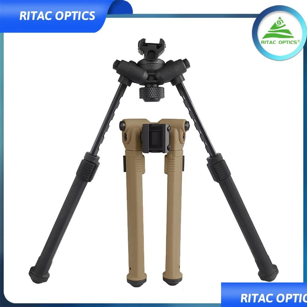 Accesorios de montaje de alcance Bipod Anti slip ajustable Ajustable Ligera de 360 ​​grados Rotación 7 Configuración de diferentes longitud Aleación de aluminio DHGK2