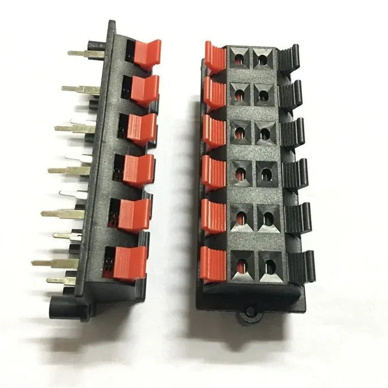 1st/3st Ny AC 50V 3A 12 Way 2 Row Push Release Connector Plate Stereo Högtalar Terminal Strip Block