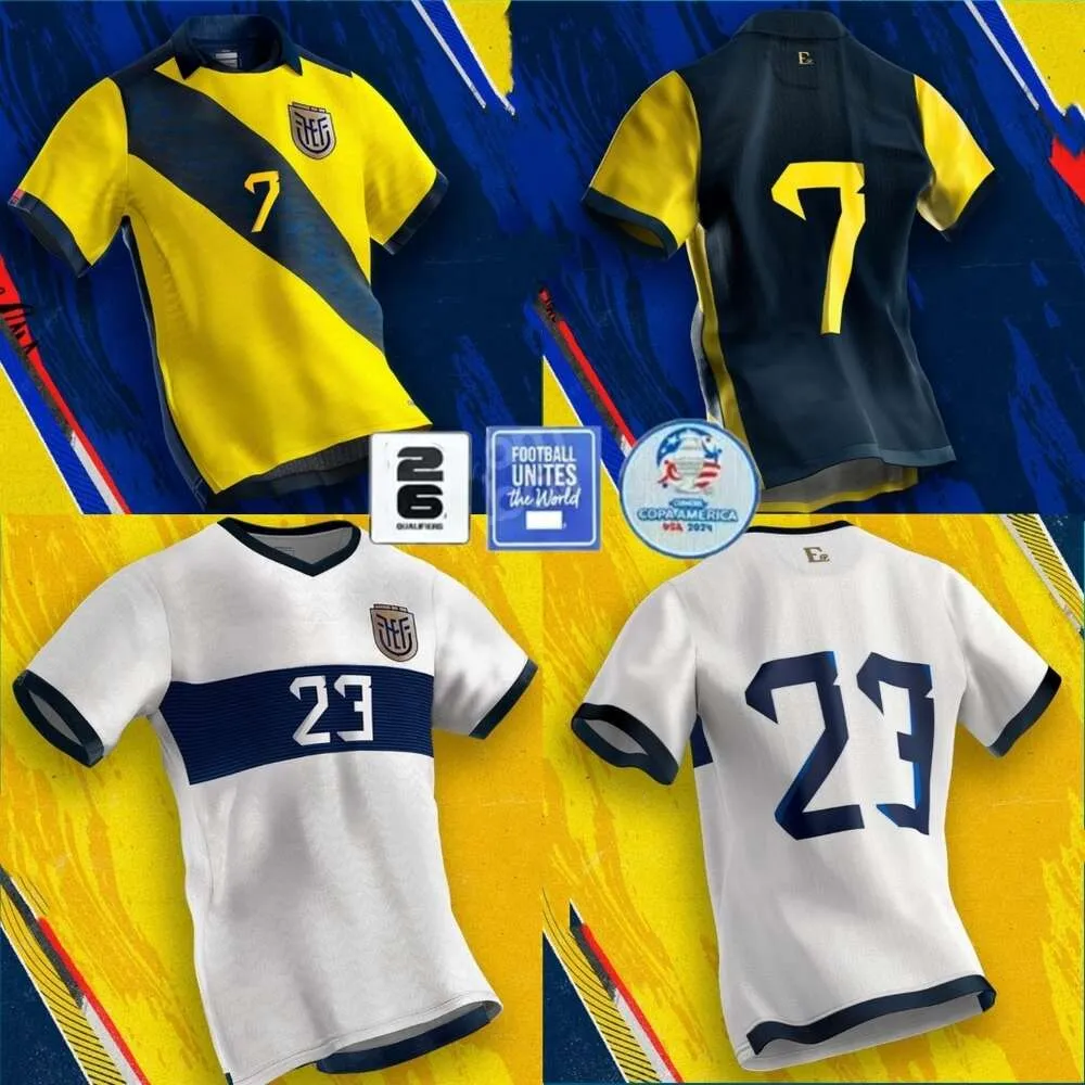 24 25 Ecuador Soccer Jerseys 2024 2025 VALEMNCIA Martinez Hincapie D. Palacios M. Caicedo Home Away 3rd Fotball Shirts Copa America