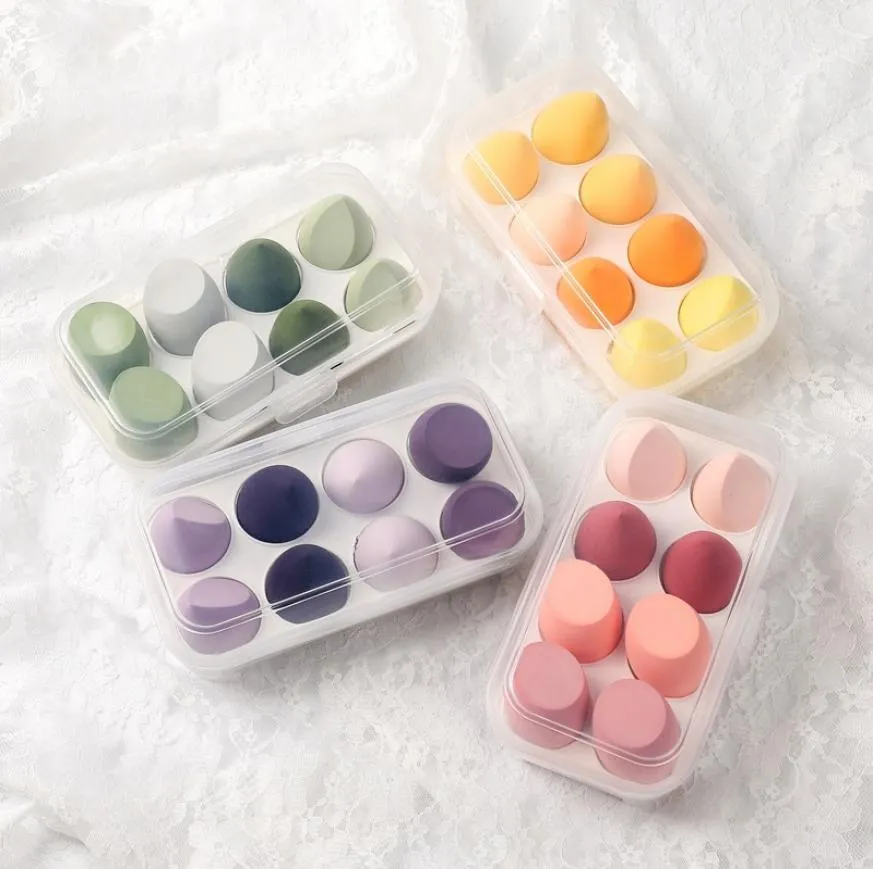 Makeup Blender Cosmetic Puff Sponge with Storage Box Foundation Powder Beauty Tool Women Make Up concealer sponges 8pcsset9681823