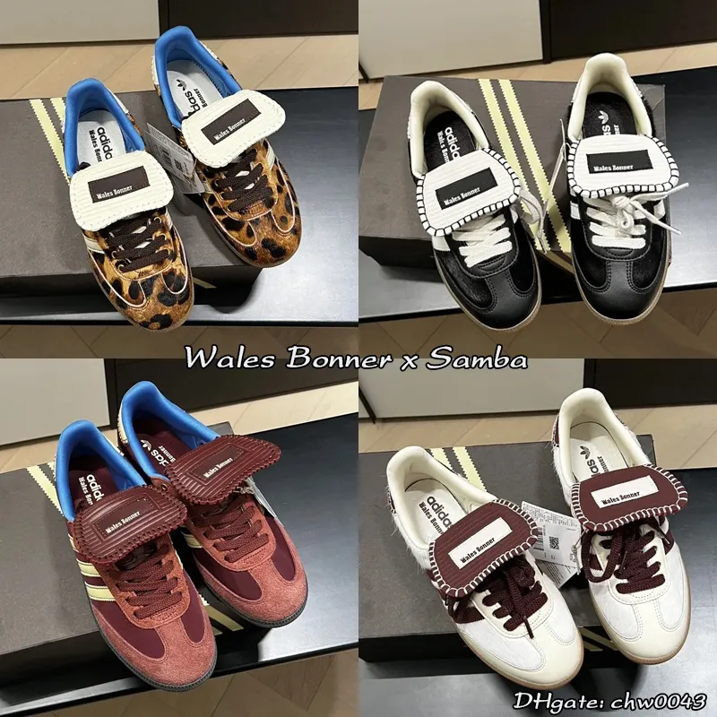 2024 Designer Léopard Print Pays de Galles Bonner Men Femmes Chaussures décontractées Jjjjound Sneakers Chaussures Vintage Trainers non glissade Offre à mode Sole à mode classique noir blanc taille 36-45