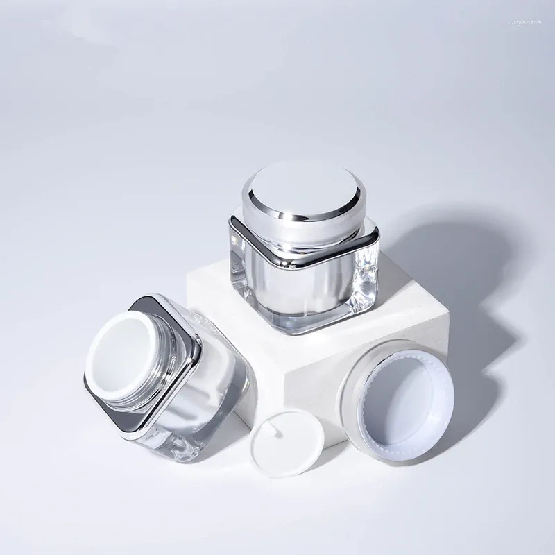 Bouteilles de rangement 20pcs Cosmetic Jar Pot Pot Pot à paupières Makeup Face Crème Conteneur Bouteille acrylique pour les crèmes Produits de soins de la peau