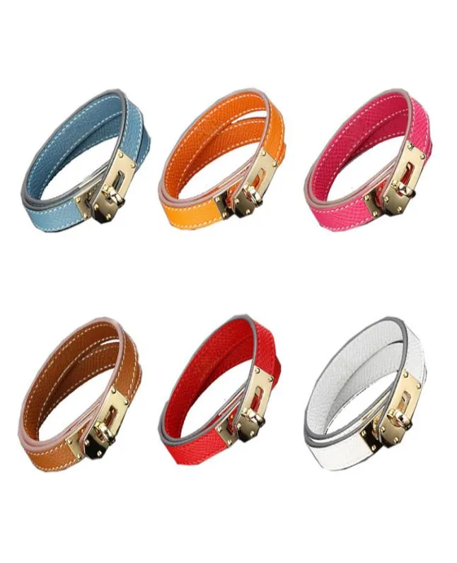 2020 fashion jewelry double round genuine H bangle leather kelly bracelets cuff bangle for women gift1948361