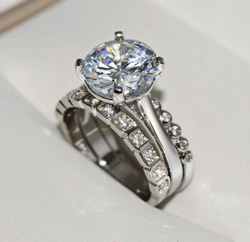 Bohemia 925 conjuntos de judeus de prata esterlina anel origem natural 2 moissanite gemstone wedding anéis para casais bizuteria cluster4508915