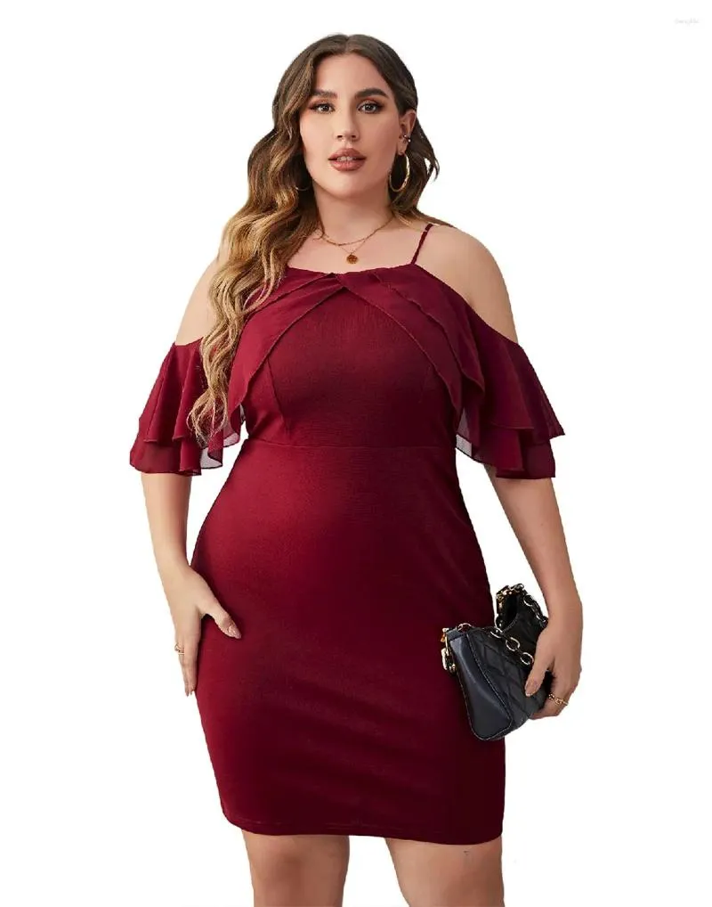 Sukienki plus size damskie jedwabne zimne ramię krótkie rękawe bodycon mini damie szczupłe pasty do sundresses imprezowe sukienki koktajlowe