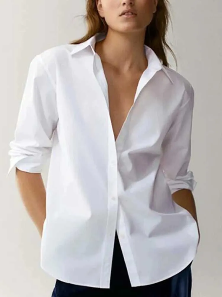 Women's Blouses Shirts England Style Office Lady Simple Fashion Poplin Solid White Blouse Women Blusas Mujer De Moda 2024 Shirt Women Tops Y240426