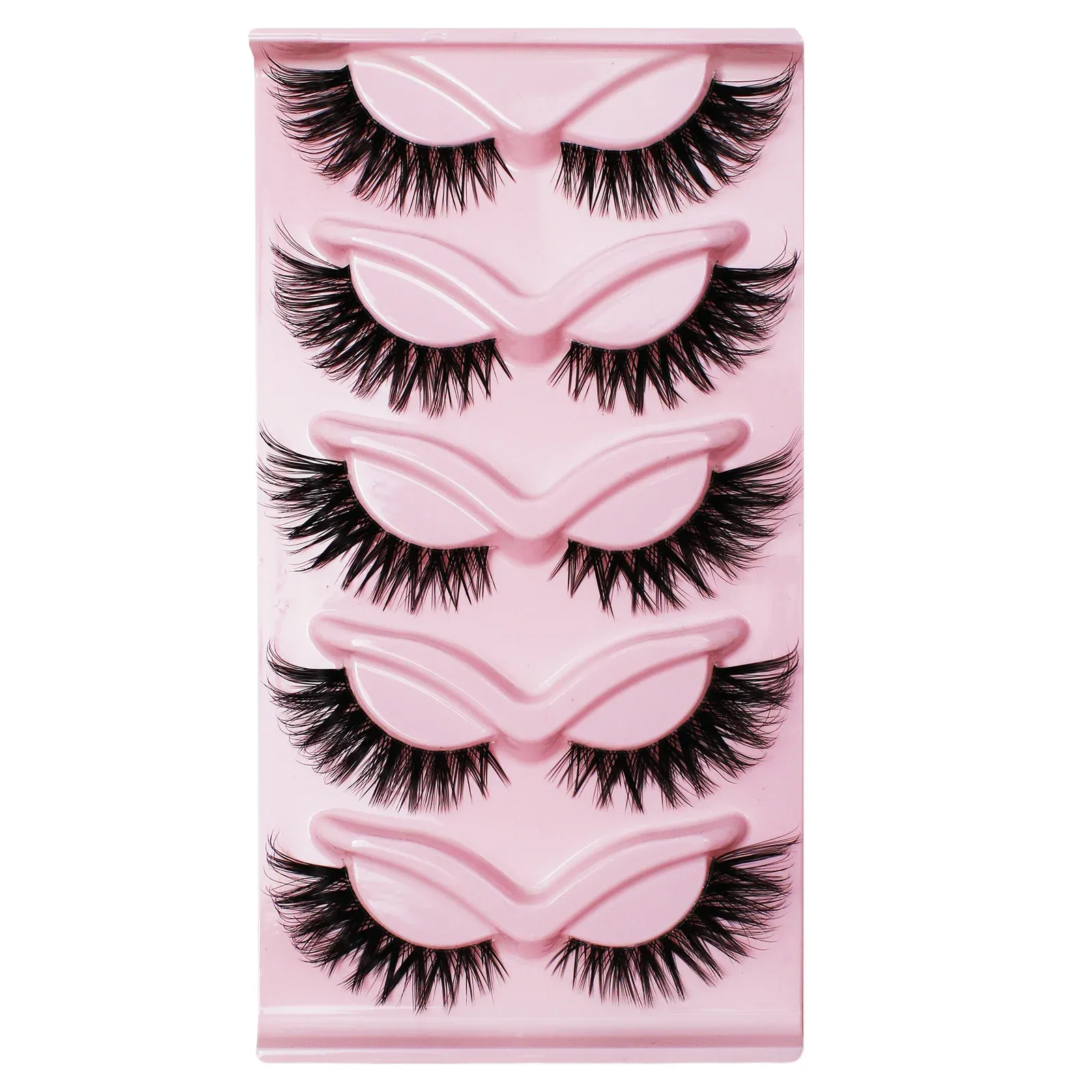 Cat Eye Lashes Fake Eyelashes Clear Band Lashes Natural Look Wispy False Eyelashes Full Strip Lashes