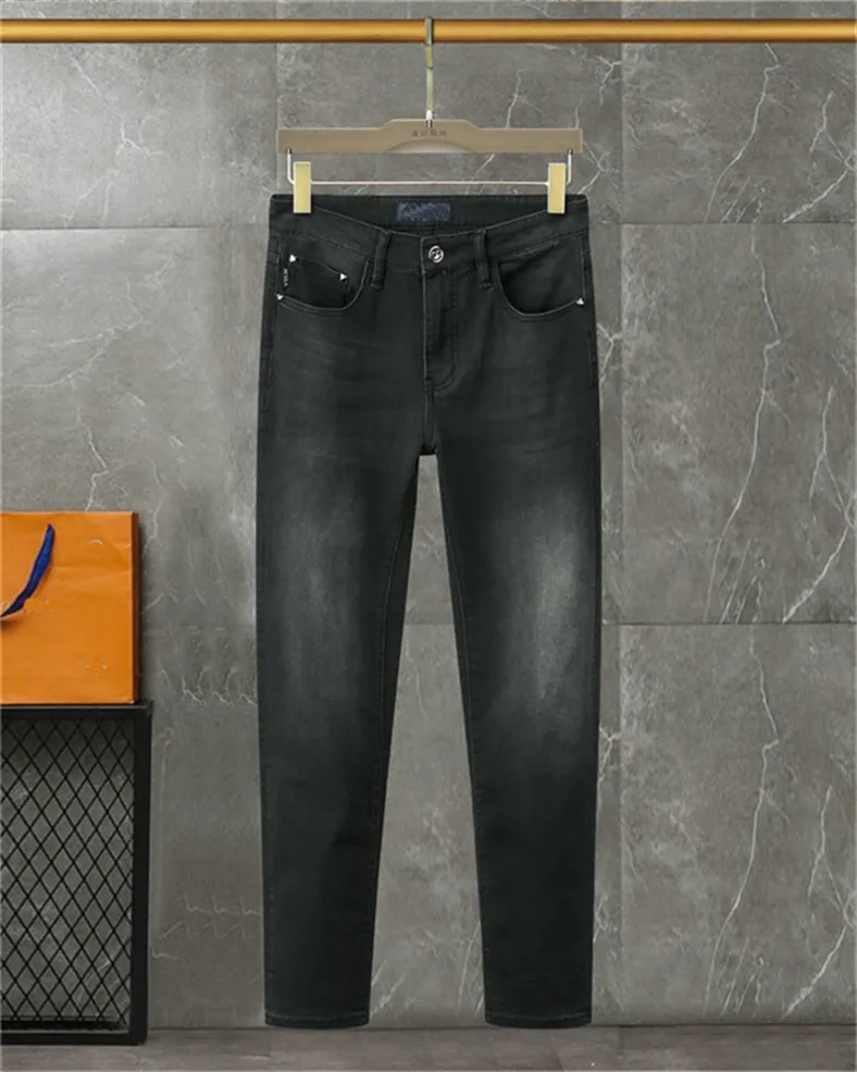 Designers jeans violets jeans masculins jeans long pantalon long masque à grosse ligne super religion jeans vêtements homme crayon décontracté pantalon denim noir