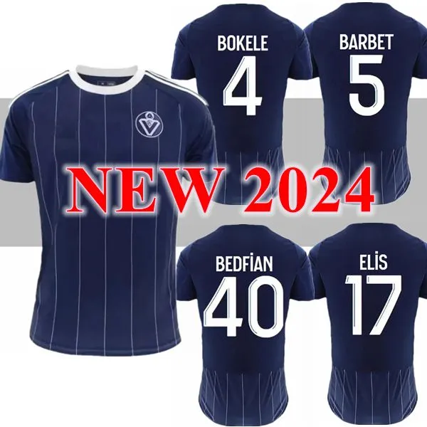 2024 2025 Girondins de Bordeaux Mens Soccer Jerseys Barbet Elis Biumla Ekomie Bokele記念版フットボールシャツ半袖ユニフォーム