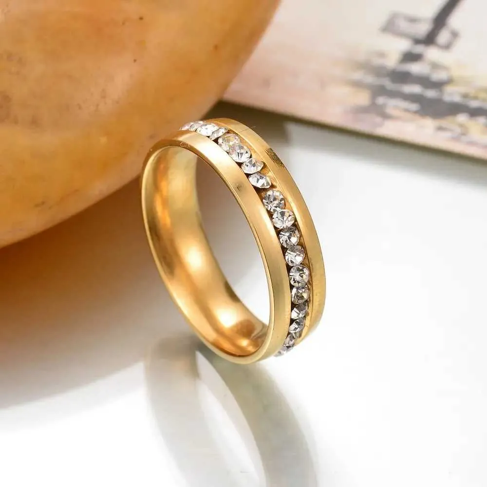 Bröllopsringar 8mm Punk Steel Big Stone Love Rings for Women Men Black Crystal Rock Biker Wedding Ring Jewelry Gift