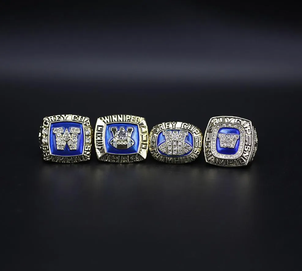 4pcsset 1962 1984 1988 1990 Winnipeg Blue Bombers Canada Grey Cup Football Championship Ring Fans collection birthday festival gi7804267