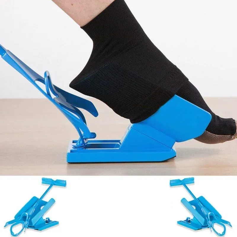 NEU 1PC Socken Slider Aid Blue Helper Kit hilft Socken aus dem Biegeschuhhorn, das für Socks Foot Brace Supportsock Slider -Klammer -Unterstützung geeignet ist