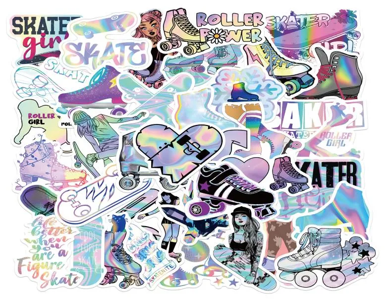 Paquet de 50pcs Sticker Skater Girl Stickers pour guitare ordinateur portable Skateboard Motor Bottle Car Decs Kids Gifts Toys6994169