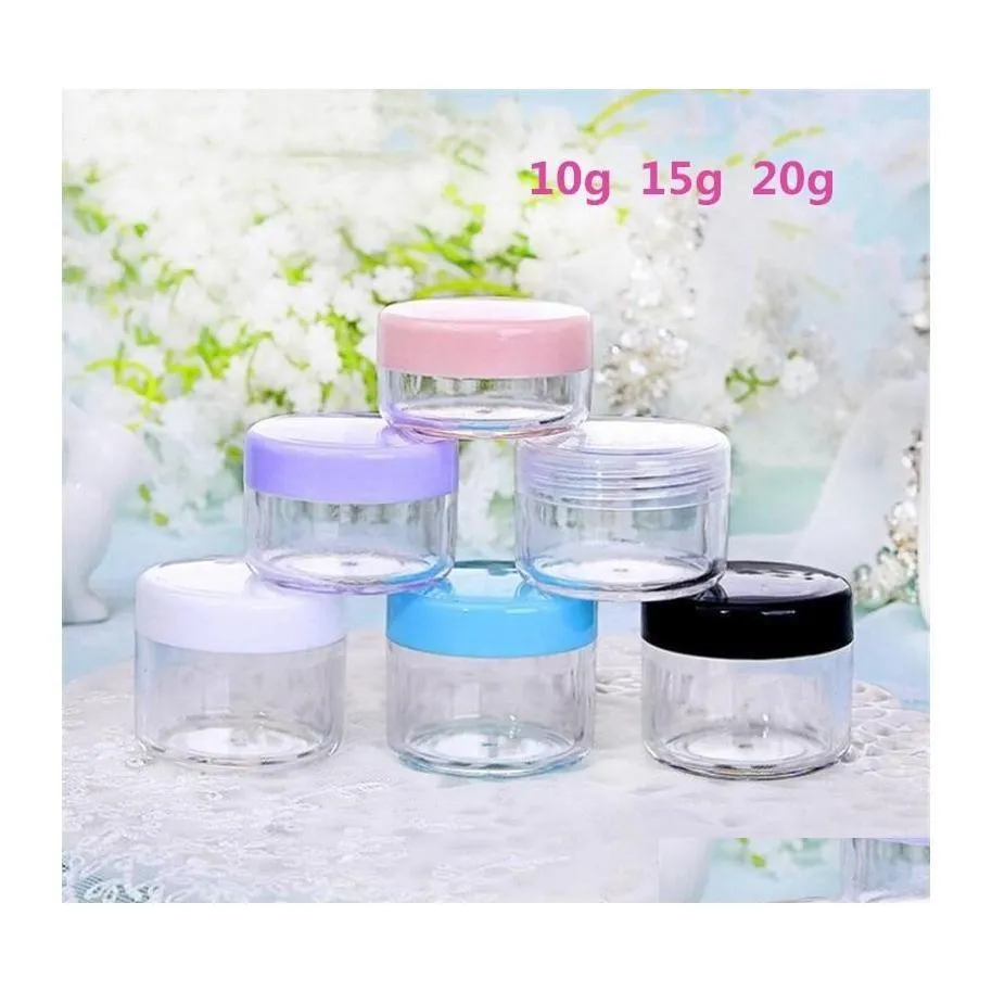 Packaging Bottles Wholesale Car Dvr Packing 10G 15G 20G Jar Cosmetic Sample Bottle Empty Container Clear Plastic Pot Jars Makeup Con Dhsim