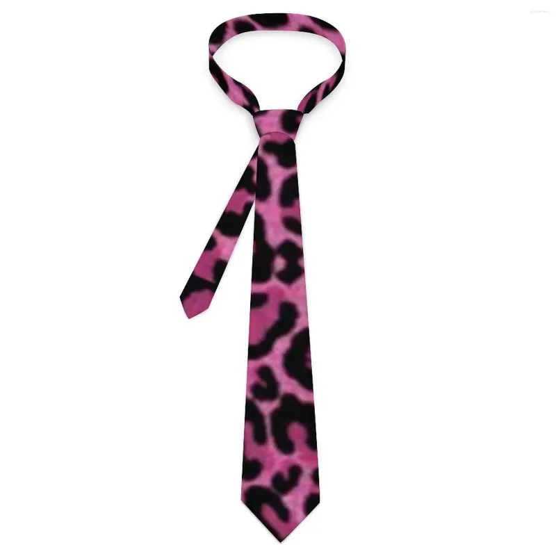 Bow Ties Funky Leopard Print Tie Pink Black Spots Cosplay Party Neck Unisexe Adulte Classic Casual Colding Accessoires Collier
