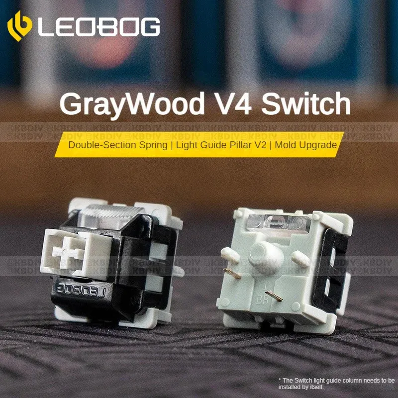 Switch LEOBOG Graywood V4 V3 Switch linear POM HiFi Switches para kit de teclado mecânico personalizado 35pin Acessórios para jogos DIY GMK67 240429