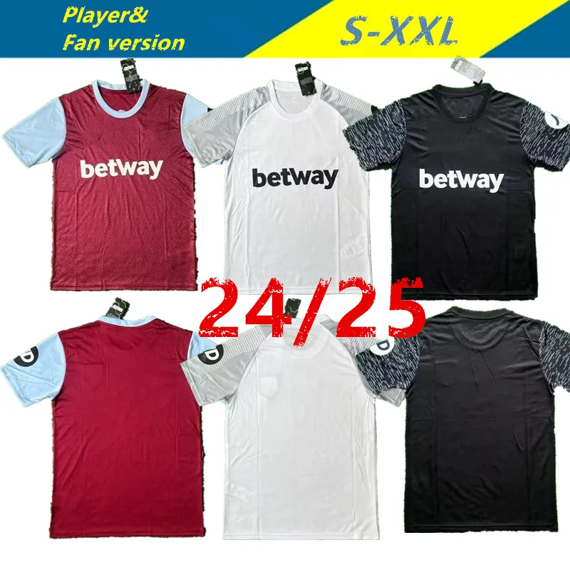 2024 2025 Soccer Jersey Final Prague Bowen Rice Scamacca West Hams Shirts de football Men United Benrahma Antonio Fornals Lanzini Paqueta White Troisième 3e Lanzini