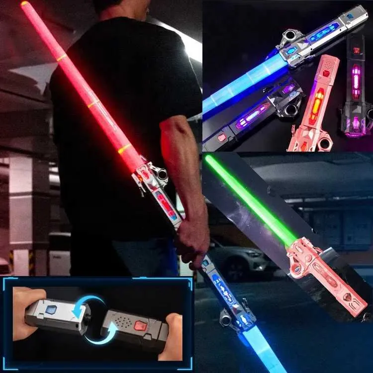 LED Light Sticks Childrens Laser Sword Glowing Toy Childrens Combat Telescope Glowing Stick Boys Light Sword Girls Light Stick T240428