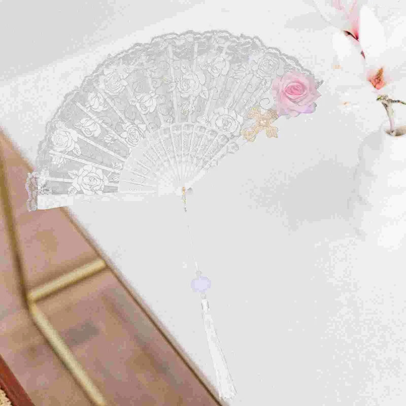 Dekorative Figuren Japanische Spitze Klapper Fan Miss Hochzeitszeremonie Dekorationen Plastik Vintage Handheld