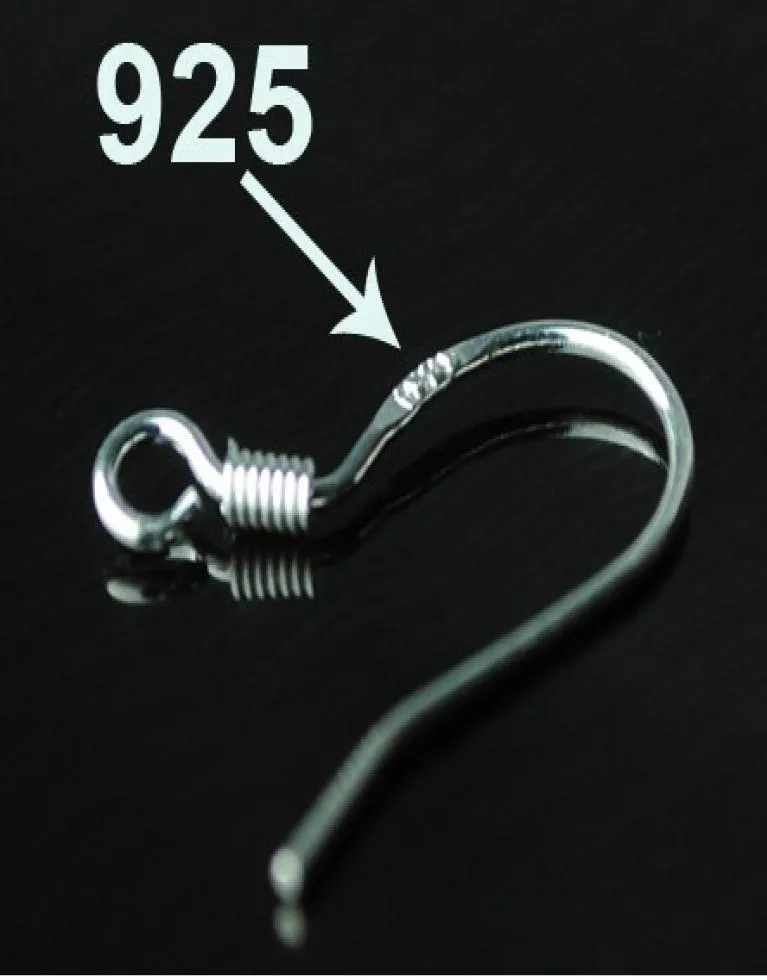 Hot Sale 925 Sterling Silver Earring Bevindingen Fish Hooks Sieraden Diy Ear Haak Fit oorbellen voor sieraden Maken Bulk Bulk Lots2500695