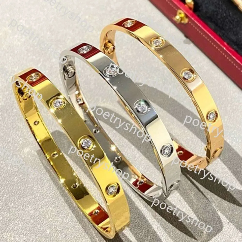 Pulseira de pulseira de parafuso designer de pulseira moda moda de luxo judeu titânio aço de 18k diamante banhado a ouro para mulher homem unhas pulseiras prateadas designer clássico