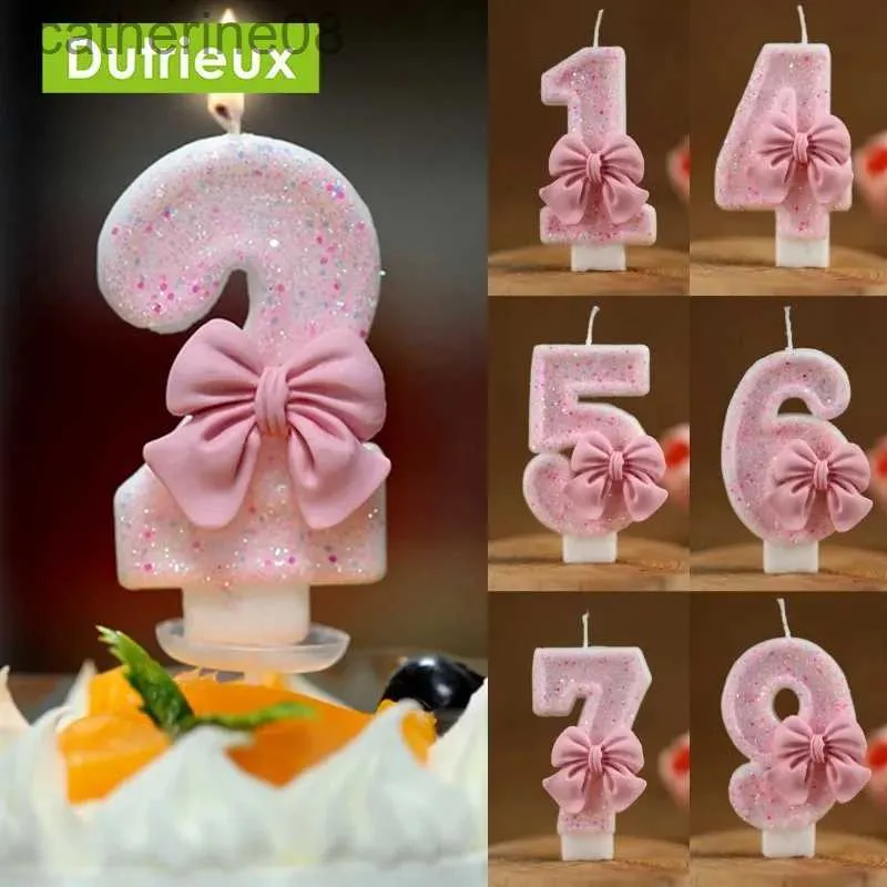 Bougies Pink Putterfly paillettes numéro 0-9 d'anniversaire bougies gâteau toppers d'anniversaire d'anniversaire d'anniversaire numérique Decker Decor D240429
