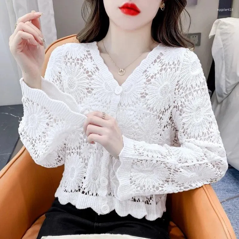 crochet white blouse