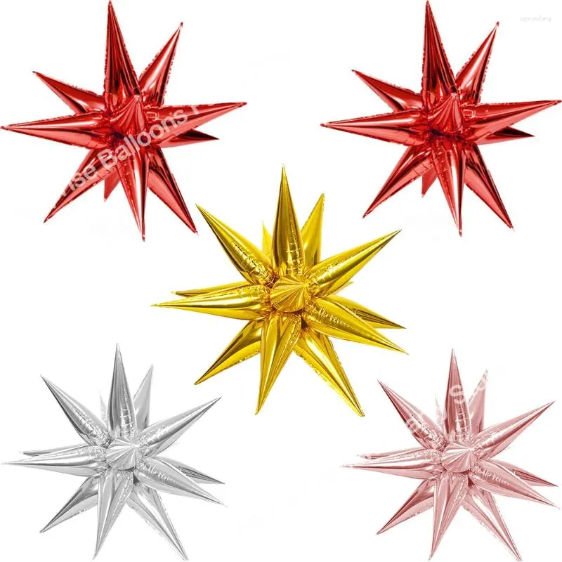 Décoration de fête 5pcs Christmas Siamois Explosion Star Foil Balloons Cone Ballon 1er anniversaire maison de Noël