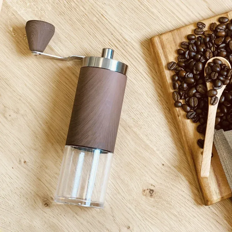 세트 수동 커피 그라인더 고품질 휴대용 핸드 그라인딩 및 가루 조절 가능하고 편리합니다.