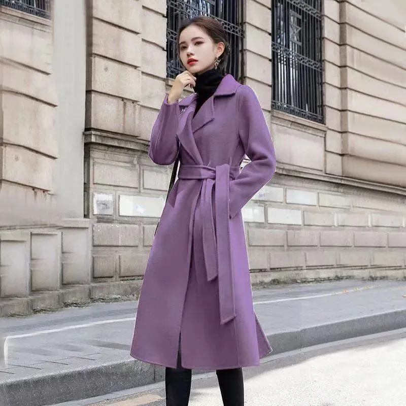 Winter Jacket Slim Fit Wool Coat Womens Singular-Point Women's