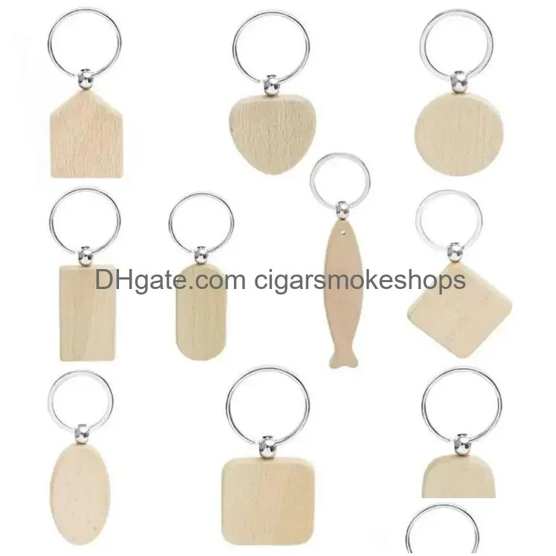 Favor de festas de artesanato promocional de artesanato Plano Diy Blank Wood Pingente Chain ChainChain com Principal Drop Drop Drop Home Garden DHECN